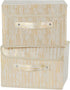 2PCS Gold Decorative Storage Boxes with Lid, Luxury Metallic Fabric Organizer Bins for Home Bedroom Closet Office