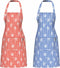 Adjustable Bib Kitchen Cooking Apron for Women/Men, 100% Cotton Gingham Check for Restaurant Cafe Shop