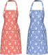 Adjustable Bib Kitchen Cooking Apron for Women/Men, 100% Cotton Gingham Check for Restaurant Cafe Shop