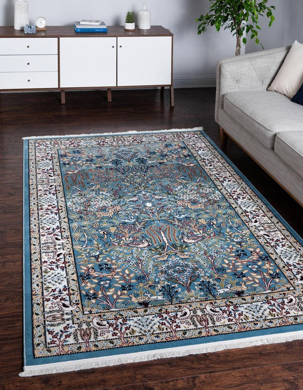Rugs.com Rabia Collection Rug 2' 2 x 3' Blue Low Rug Perfect