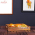16 12 2.5 Coffee Table Tray (Distressed Gold) - Flourish Wood Serving Tray w/Handles for Breakfast in Bed - Mango Wood