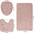 Marble Bathroom Rugs and Mats Set 3 Piece Nonslip Pink Bathroom Mats Soft Washable Bath Mat for Bathroom Floor Mats Carpet Water Absorbent Shower Rug with U-shaped Contour Rug Toilet Lid Cover