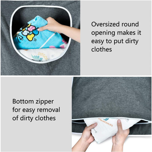 XL Hanging Laundry Bags, Over Door Wash Bags for Dirty Clothes, Space Saving Portable Toy Storage Bag (35x22 Inch)
