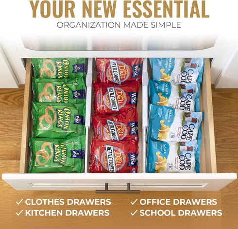RAPTUROUS Deep Drawer Dividers 4 Pack, Expandable Adjustable Organizer for Clothing, Dresser, Kitchen