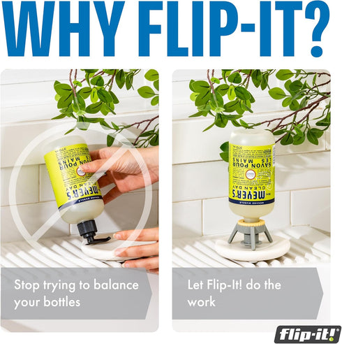 Flip-It! Bottle Emptying Kit – 6 Bottle Pack, Fits Most Plastic Bottles, Pastel Color Edition