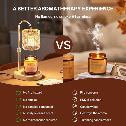 Homelist Candle Warmer Lamp with Timer, Height Adjustable Candle Lamp, Home Decor, Wax Melt Warmer for Birthday