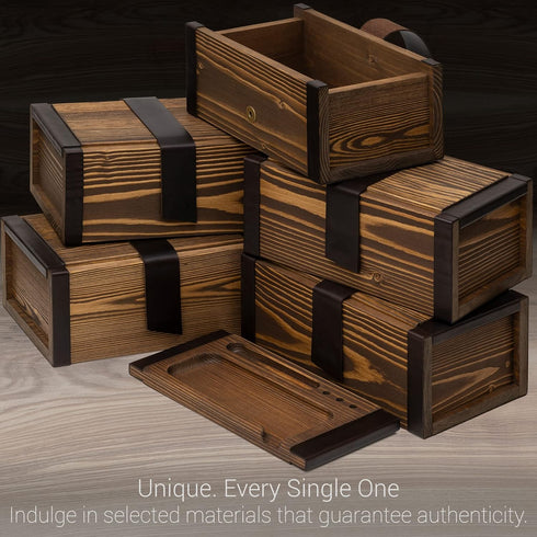 Large Wooden Box with Decorative Wood Tray - Handcrafted Storage Organizer for Accessories and Essentials