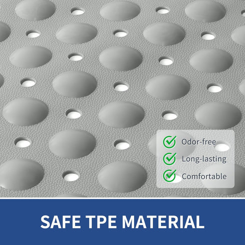 47"x 32", OTHWAY Extra Large Shower Mat TPE Non Slip Shower Mat for Shower Stall, Inside Walk in Shower Mats with Drain