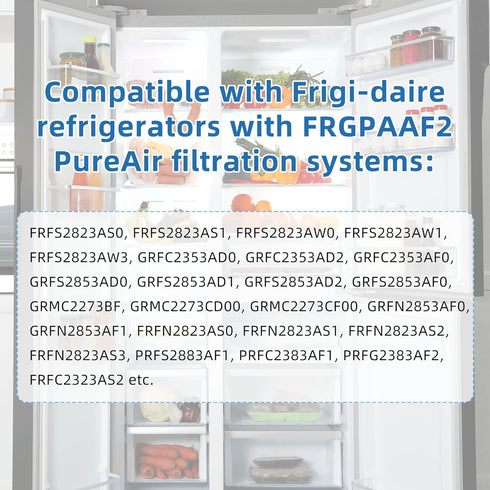 PANDEELS AF2 Refrigerator Air Filter (3 Pack), Fit for Frigidaire Fridge Models, FRGPA.AF2, FRFS2823AS, GRFS2853AF