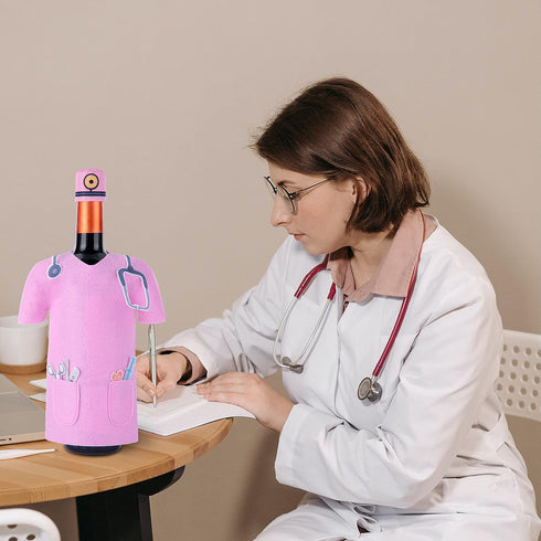 Nurse Gifts - Cool Christmas Gifts for Nurses, Wine Bottle Nurse Coat, Doctor Nurse Wine Bag for Celebrations