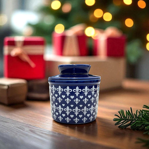 Countertop, Counter Butter Crock with Lid for Butter Keeper Crock with Water, French Butter Dish Ceramic, Butter Holder