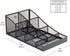 Mind Reader Black Cup and Condiment Station, Countertop Organizer for Coffee Bar, Metal Mesh 8.5"L x 14.5"W x 5.25"H