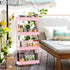 SPACEKEEPER Slim Rolling Storage Cart 4 Tier Bathroom Organizer Utility Cart Mobile Shelving Unit Tower Rack for Kitchen, Laundry Room, Bathroom, Narrow Places, Pink by SPACEKEEPER