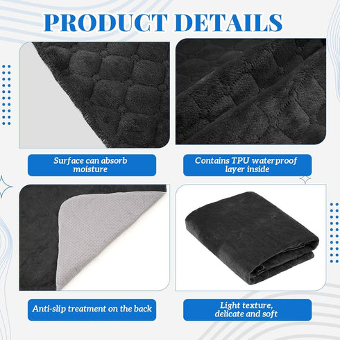 Comfort(Black,54 34 Inch) SmoothNovelty Couples Waterproof Mat Lover Reusable Stainproof Blanket Quiet Easy Use Towel