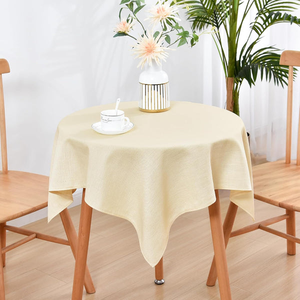 Wolkemer 36x36 Inch Square Tablecloth Rustic Textured Polyester Tablecloths Washable Farmhouse Table