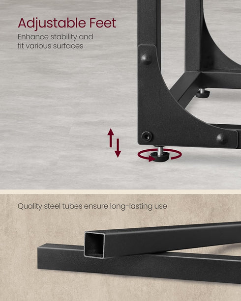 VASAGLE C-Shaped End Table, Small Side Table for Couch, Sofa Table with Metal Frame for Living Room, Bedroom, Bedside