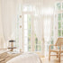 FMFUNCTEX Beige Linen Sheer Curtains for Bedroom, 54 inch Length Natural Flax Blend Draperies, 2 Panels Rod Pocket for