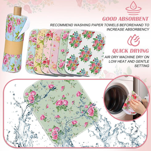 Noveread 36 Pack 9.84x11.81in (Countryside Reusable Cleaning Cloths Washable Cotton Kitchen Dish Towels for Home Party