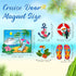 6 Pcs Cruise Door Decorations Magnetic Large Cruise Ship Decorations Magnets Anchor Cruise Door Decor Car Fridge Magnet Decal for Carnival Stateroom Door(Tropical)