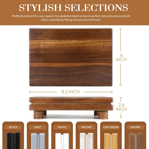 EOSAHR Unique Wood Riser Display Stand for Home Decor Farmhouse Riser for Decor as Plant Stand & Soap Holder - Ideal
