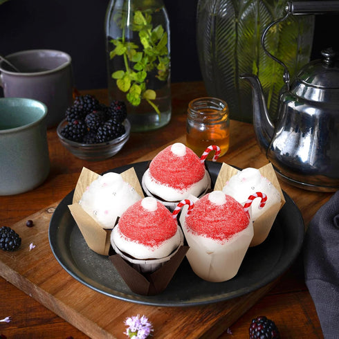Funtery 600 Pcs Mini Size Tulip Cupcake Liners, Non Stick Baking Cups, Grease Resistant Muffin Cups for Parties