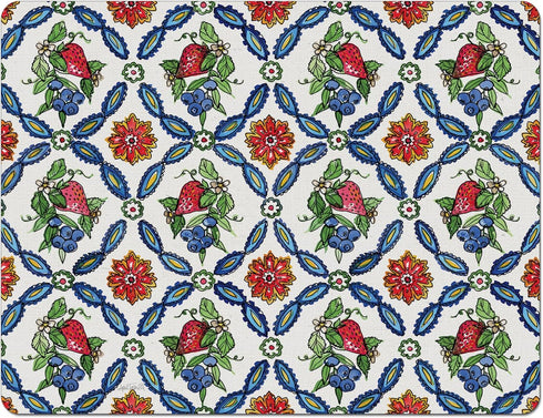 Cut N' Funnel Strawberry Garden Designer Flexible Cutting Board Mat, 15"x11.5", Made in the USA