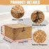 Hipiwe Handwoven Seagrass Basket Bin Square Household Storage Container with Lid Wicker Shelf Basket Bin for Bookshelf
