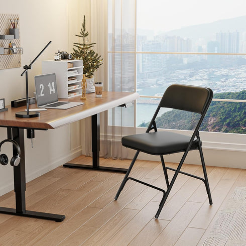1 Pack VINGLI Padded Folding Chairs with Thick Seat Cushion, Portable, Durable & Extra Comfortable Foldable Chairs
