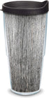 Tervis Gray Wood Grain Double Walled Insulated Tumbler Travel Cup, Made in USA, 24oz, Keeps Drinks Cold & Hot