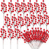30 Artificial Red Berry Stems,7.9 Inch Christmas Holly Berry Branches Red Berry