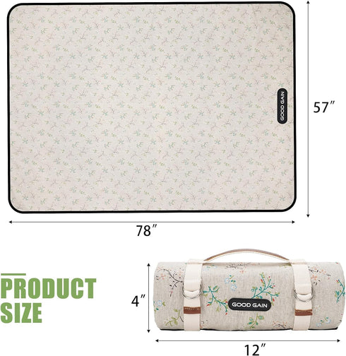 Picnic Outdoor Blankets Waterproof Extra Large - Beach Mat Sand Free Foldable with Carry Strap | Portable Camping