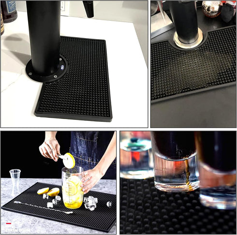 MRbrew Beer Drip Tray, Non-Slip PVC Kegerator Surface Mount Drip Tray Mat for Beverage Bar