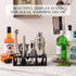 Set 17-Piece Set Bartender Kit Cocktail Shaker with Stand Bar Tool Bar for Drink Mixing Home Bartending Kit Bar Cart