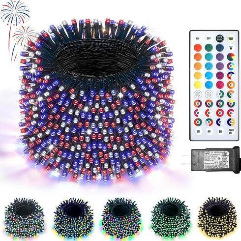 200 LED Christmas Lights Color Changing, 35 Colors 66FT 4th of July