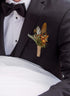 Boho Feather Boutonniere for Men, Handmade Brown Boutonniere for Wedding, Rustic Corsage for Groomsmen, Formal Dinner