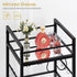 Bar Cart with Wine Rack and Glass Holder, Serving Cart for Home, Mobile Kitchen Shelf, Rolling Beverage Cart in Black