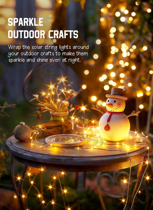 6 Packs 198Ft 600 8 Minetom Solar String Lights for Outside, Total LED Outdoor Solar Fairy Lights, Modes Balcony Lights