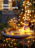 6 Packs 198Ft 600 8 Minetom Solar String Lights for Outside, Total LED Outdoor Solar Fairy Lights, Modes Balcony Lights