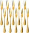 Comicfs 20-Piece Stainless Steel Forks: 5.3 Inches Seafood Crab Forks, Escargot Forks for Party Travel (Gold)