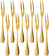 Comicfs 20-Piece Stainless Steel Forks: 5.3 Inches Seafood Crab Forks, Escargot Forks for Party Travel (Gold)