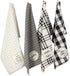 DII Home Sweet Farmhouse Kitchen Collection, Dishtowel Set, 18x28, Black, 4 Count