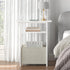 sthmec 3 Narrow Side Table with Charging Station, Small End Table for Small Spaces, Skinny Nightstands with Storage