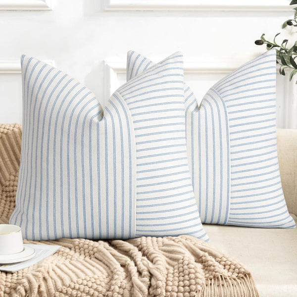 YCOLL Farmhouse Pillow Covers 24x24, Modern Accent Square Throw Pillow Covers Set