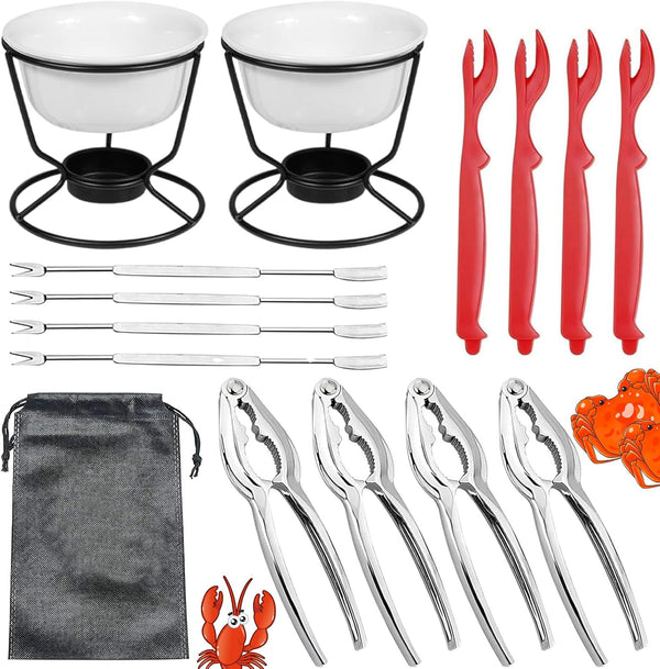 Crab Leg Cracker Tool Butter Warmers for Seafood Crab Leg Crackers Crab