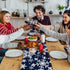 72 13 Inch x Christmas Table Runner, Navy Blue with White Snowflake Pattern for Winter Holiday Dining Table, Kitchen