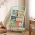 JAQ Green Kids Bookshelf, 4-Tier Metal Book Display Rack for Small Space,
