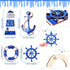 Yookeer 4 Pcs Beach Coastal Wall Decor, Nautical Bathroom Decor, Wood Lighthouse, Ship Wheel, Anchor Wall Art Signs