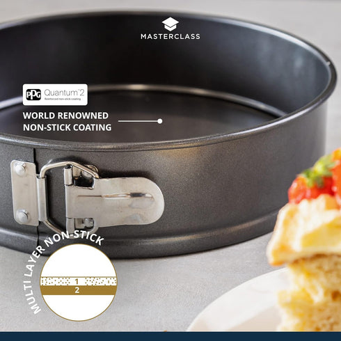 MasterClass KCMCHB45 30 cm Springform Cake Tin, 12 Inch Extra Large Round Pan, Grey, PFOA Non Stick