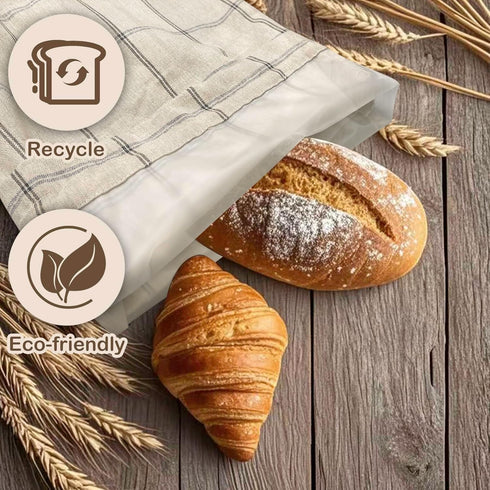 Duthcbw XL Linen Bread Bag for Homemade Sourdough with Proofing Cover, Reusable Organic Linen bags with TPU Lining
