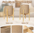 WILLITAT Plant Basket with Stand, Indoor Round Wicker Basket Plant with Bamboo Wood Stand, Decorative Woven Rope Flower